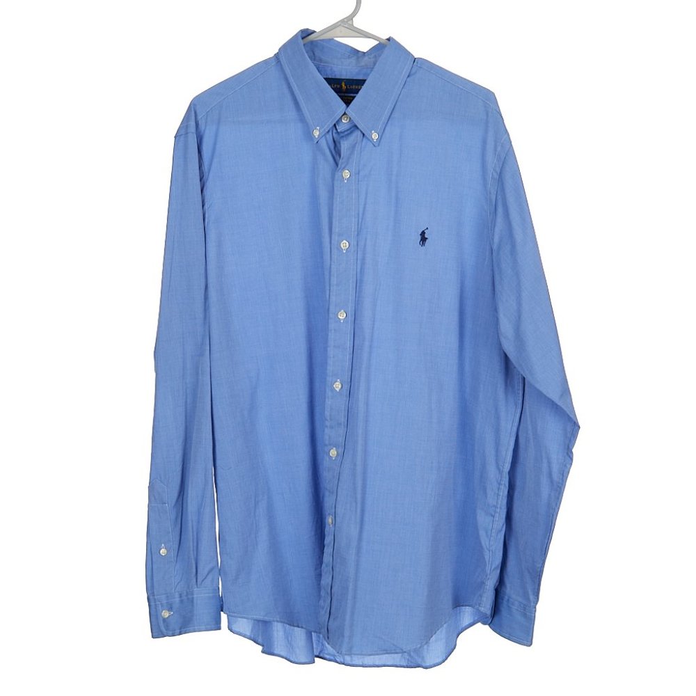 Ralph Lauren Cotton Blue Stretch Button Down Men's XL - Picture 1 of 7